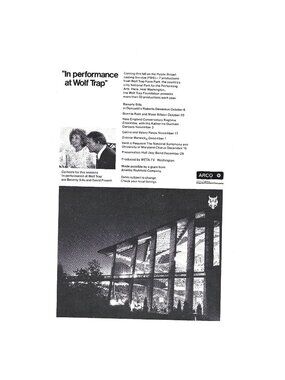 Print Ad Performance Wolf Trap 1970s PBS WETA TV Atlantic Richfield Theater AD
